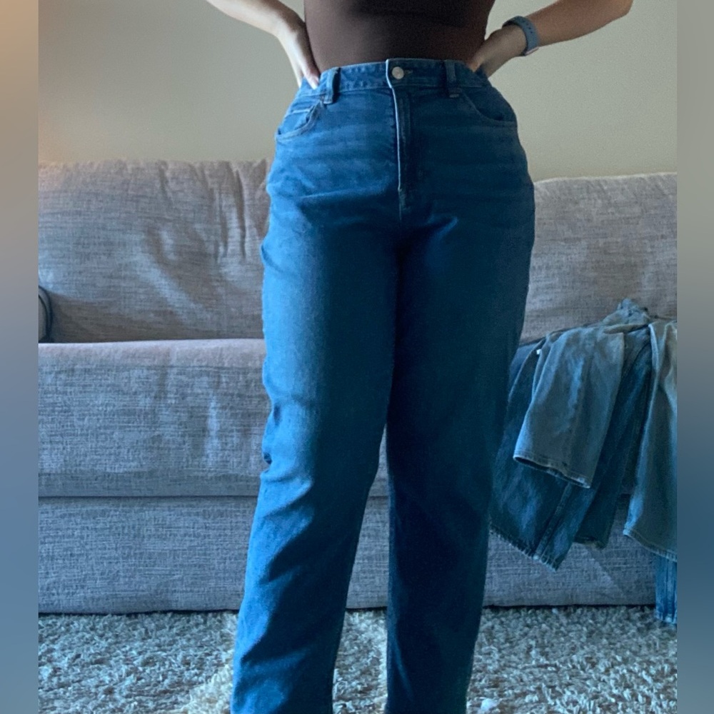 Dark wash mom jeans